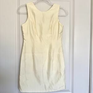 Jessica McClintock Girls Soft Yellow Satin Party Dress SZ 12 Sleeveless Y2K